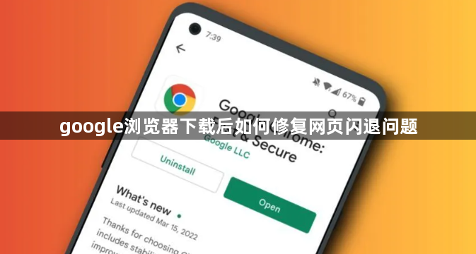 google浏览器下载后如何修复网页闪退问题1