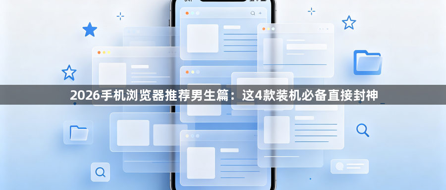 2026手机浏览器推荐男生篇：这4款装机必备直接封神1
