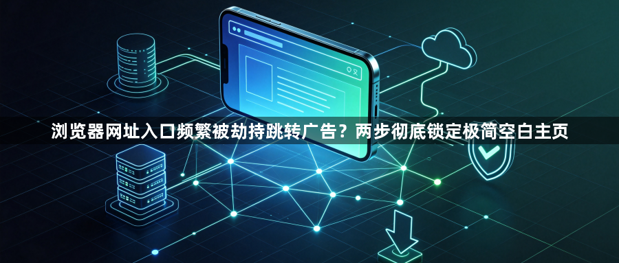 浏览器网址入口频繁被劫持跳转广告？两步彻底锁定极简空白主页1