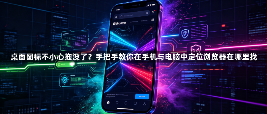 桌面图标不小心拖没了？手把手教你在手机与电脑中定位浏览器在哪里找1