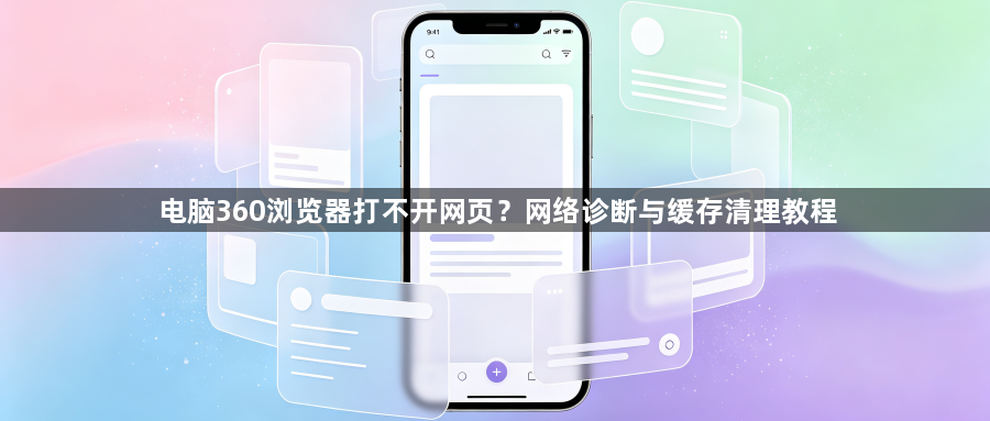 电脑360浏览器打不开网页？网络诊断与缓存清理教程1
