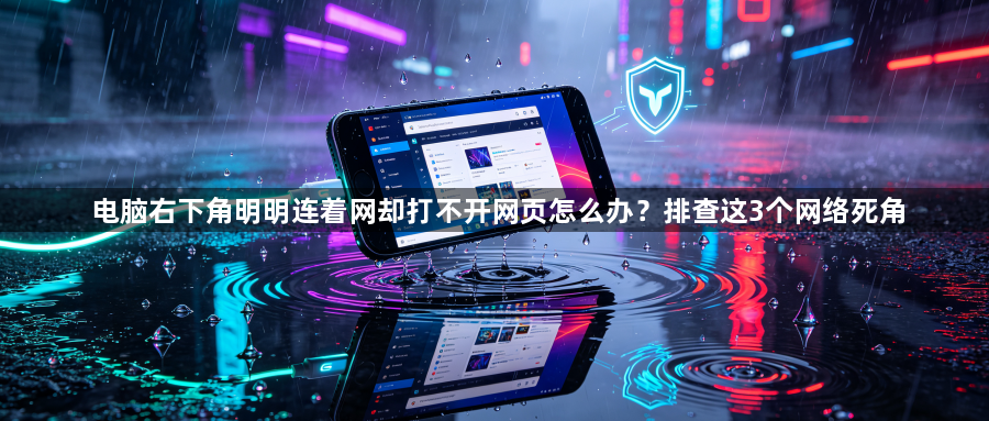 电脑右下角明明连着网却打不开网页怎么办？排查这3个网络死角1