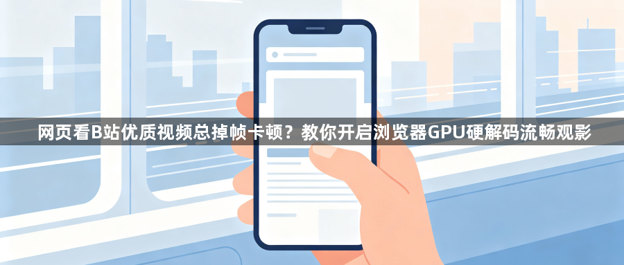 网页看B站优质视频总掉帧卡顿？教你开启浏览器GPU硬解码流畅观影1