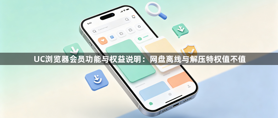 UC浏览器会员功能与权益说明：网盘离线与解压特权值不值1